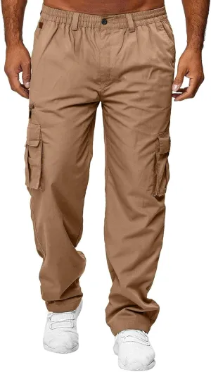 GIERIDUC Men's Lightweight Cargo Pants Sweatpants Athletic Running Fashion Trousers Drawstring Loose Fit Joggers with Pockets