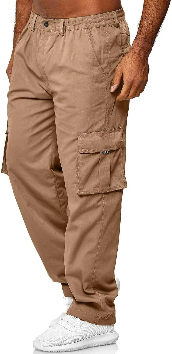 GIERIDUC Men's Lightweight Cargo Pants Sweatpants Athletic Running Fashion Trousers Drawstring Loose Fit Joggers with Pockets