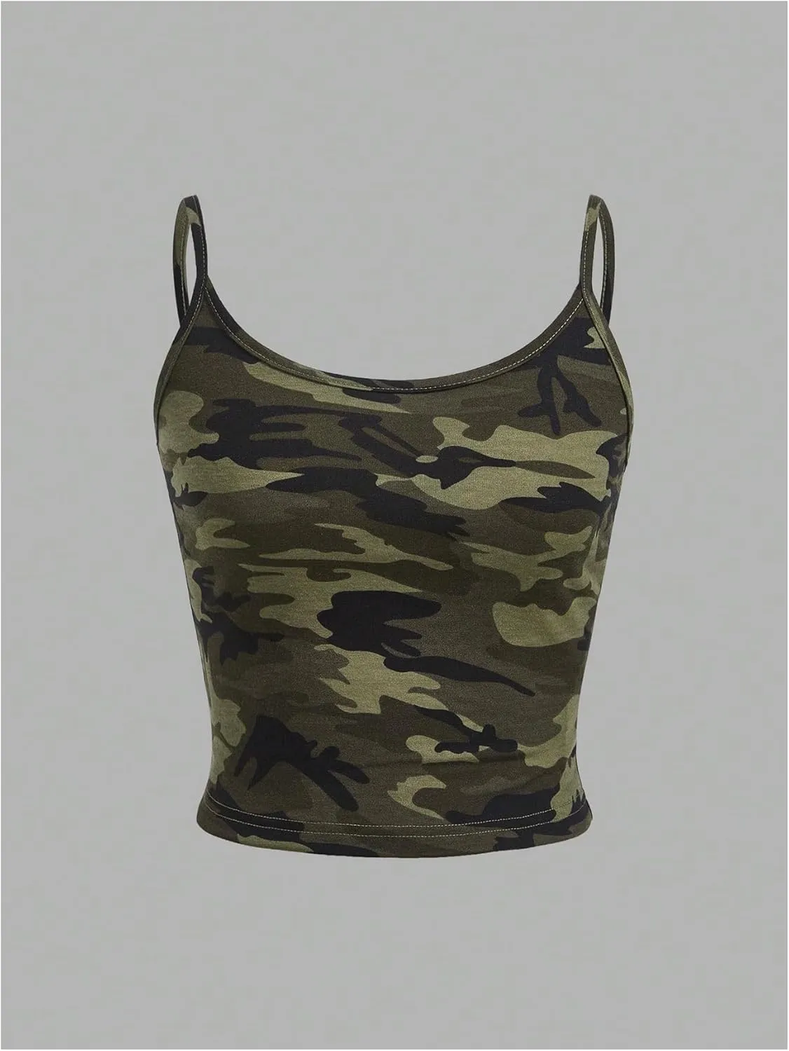 GORGLITTER Women's 4 Pack Leopard Cheetah Spaghetti Strap Camisole Crop Top Camo Sleeveless Cropped Cami Tops