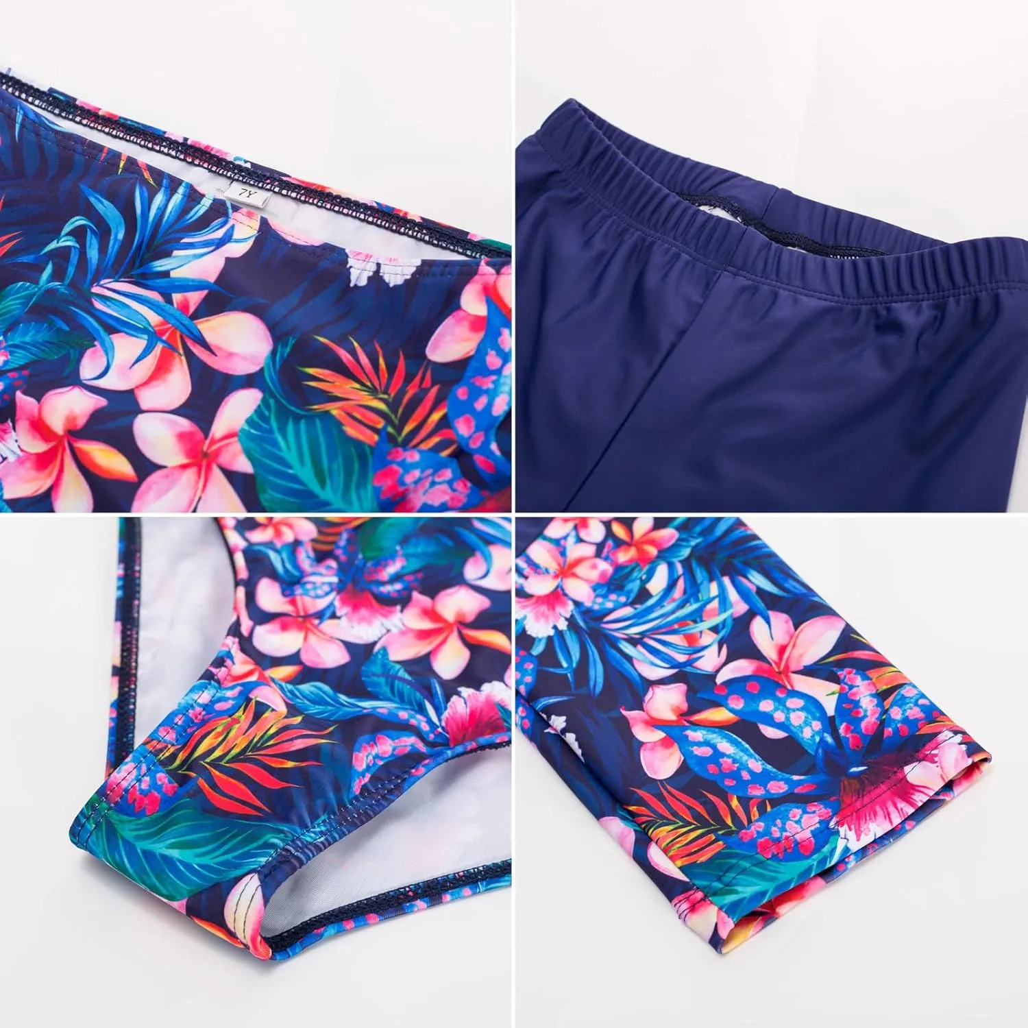 GRACE KARIN Girls Long Sleeve Swimsuit Mermaid Bathing Suit Rash Guard Swimwear 4 Piece Size 5-12