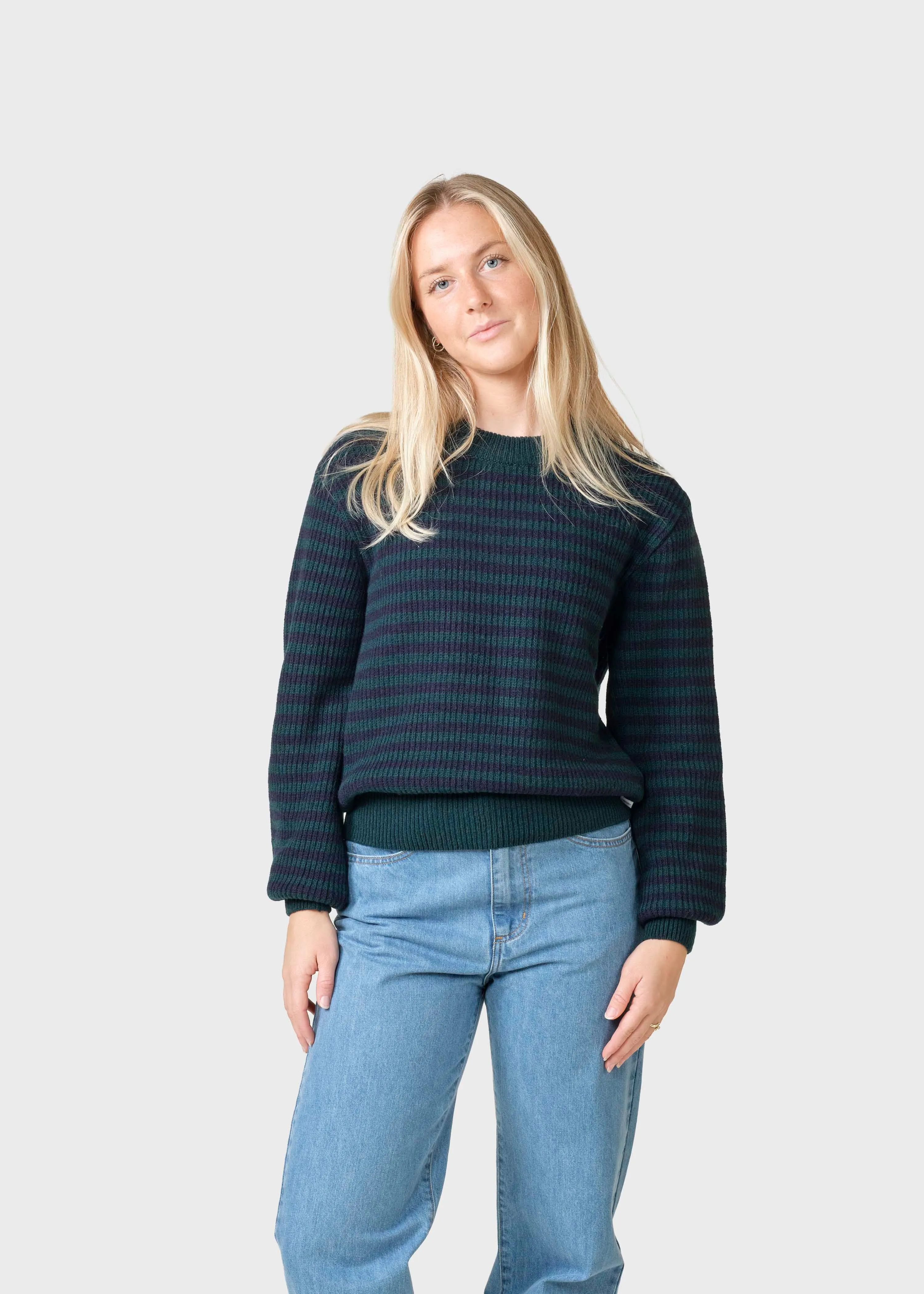 Gunilla knit - Moss green/navy