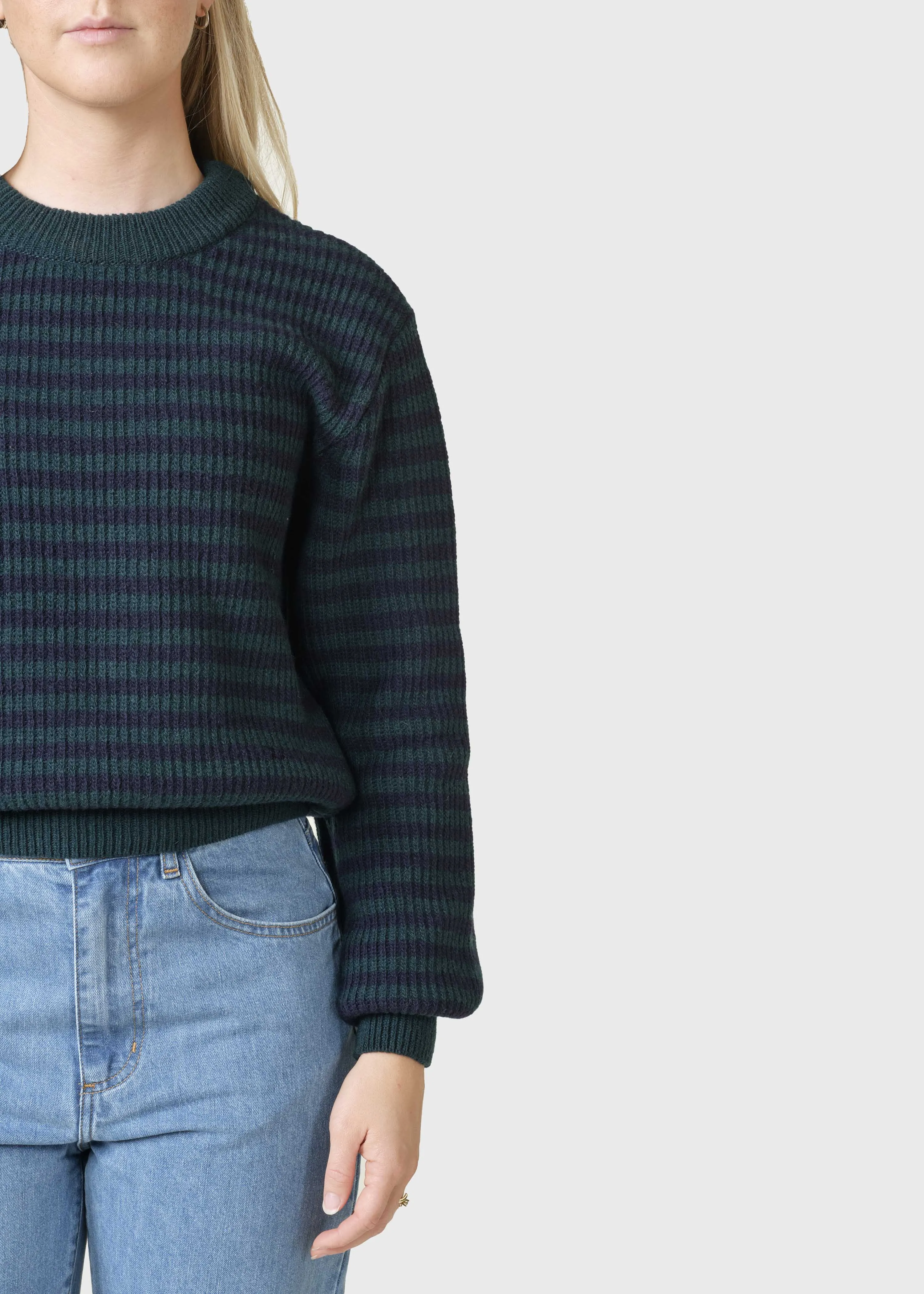 Gunilla knit - Moss green/navy