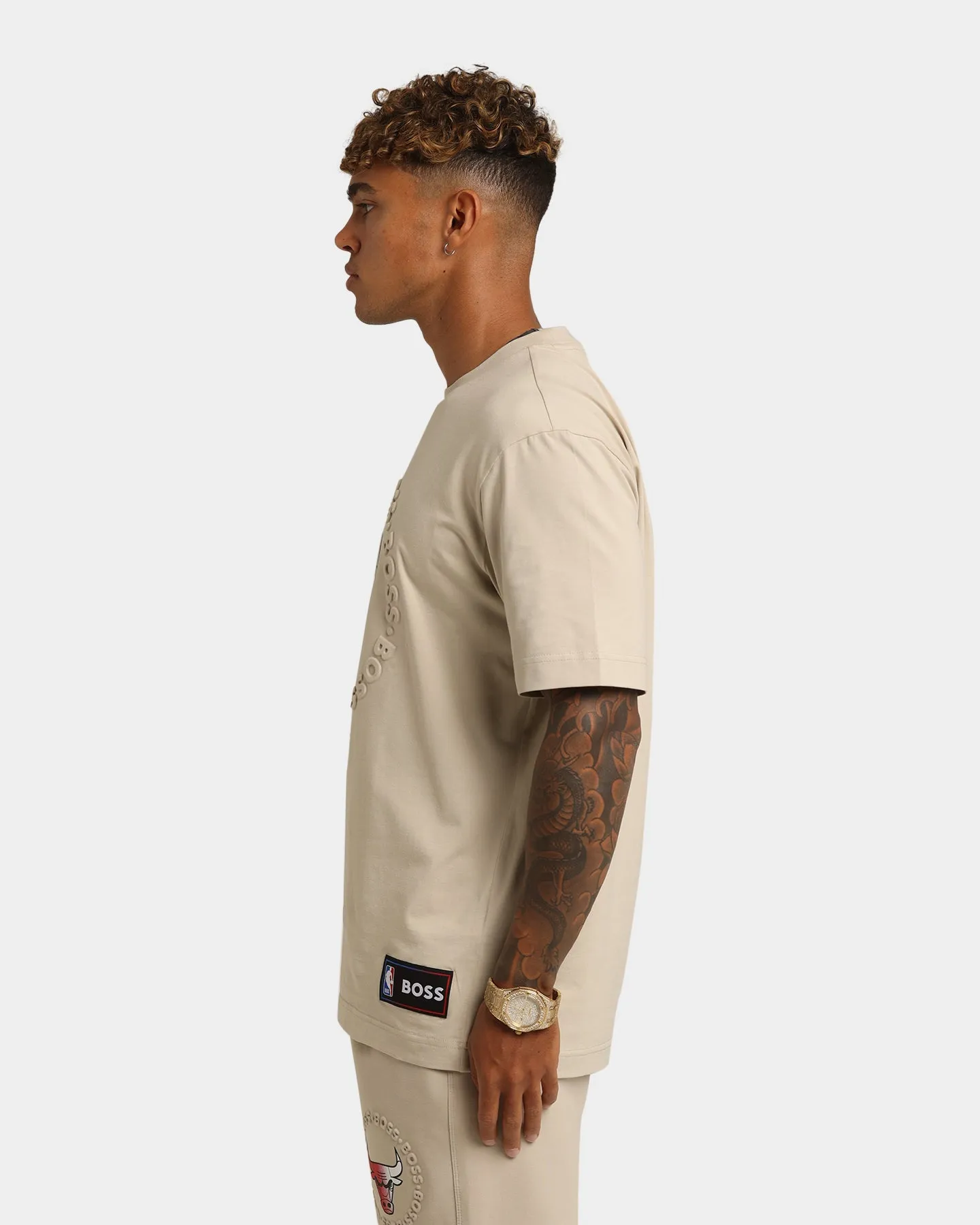 Hugo Boss Hugo Boss X NBA Basic Chicago Bulls Short Sleeve T-Shirt Light Beige