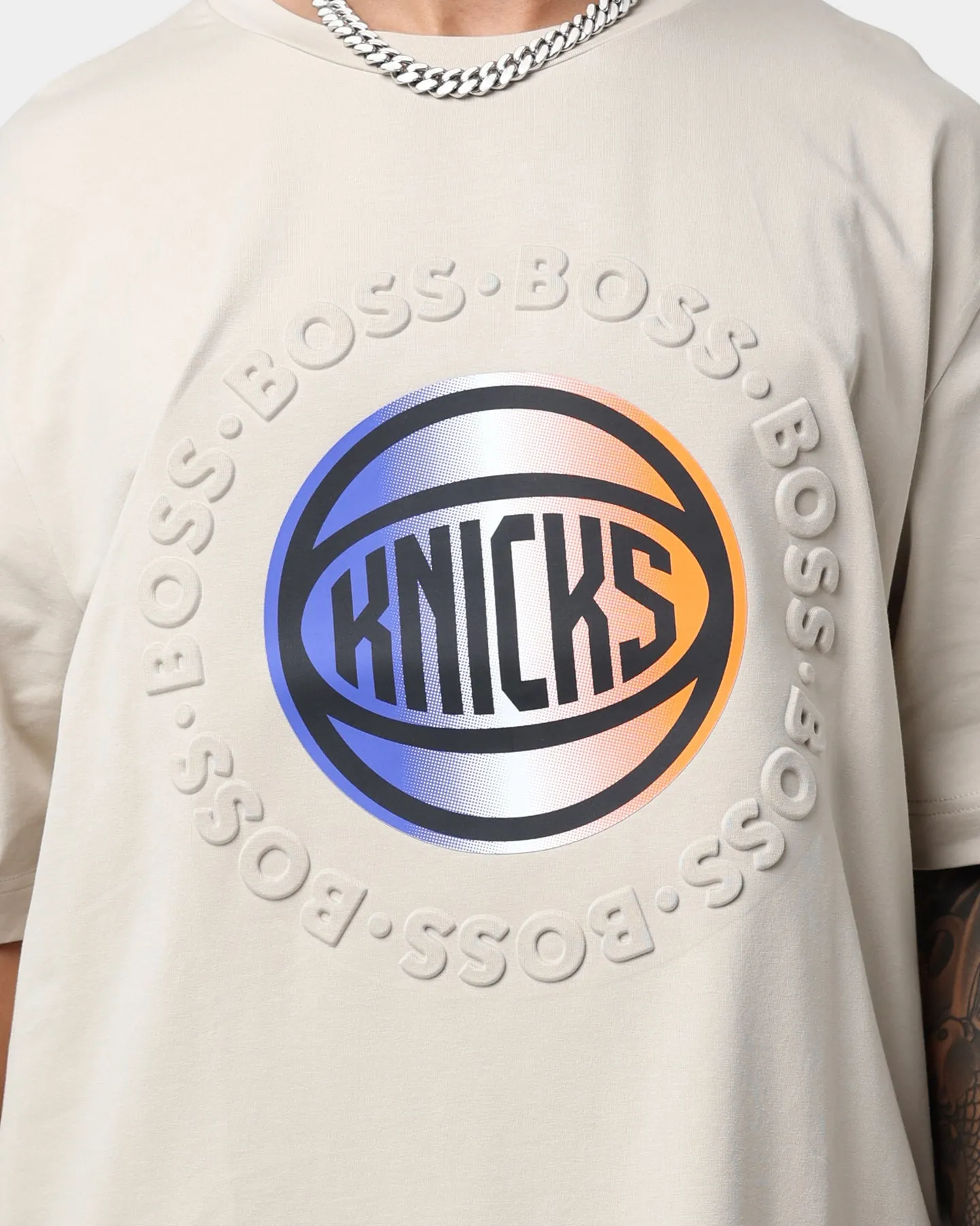 Hugo Boss Hugo Boss X NBA Basic New York Knicks Short Sleeve T-Shirt Light Beige
