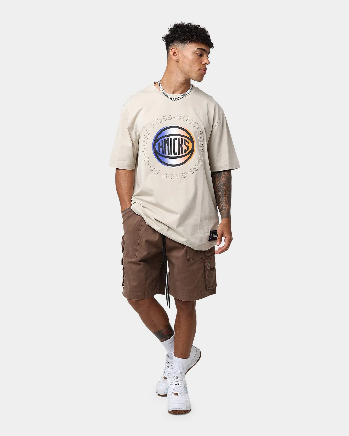 Hugo Boss Hugo Boss X NBA Basic New York Knicks Short Sleeve T-Shirt Light Beige