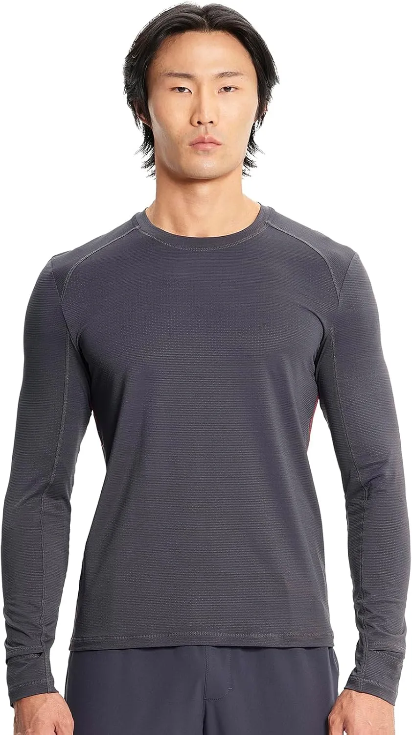 Infinity Cherokee Men's Long Sleeve Underscrub Round Neck Top with Long Sleeves, Contrast Stitching On Side Seams IN608