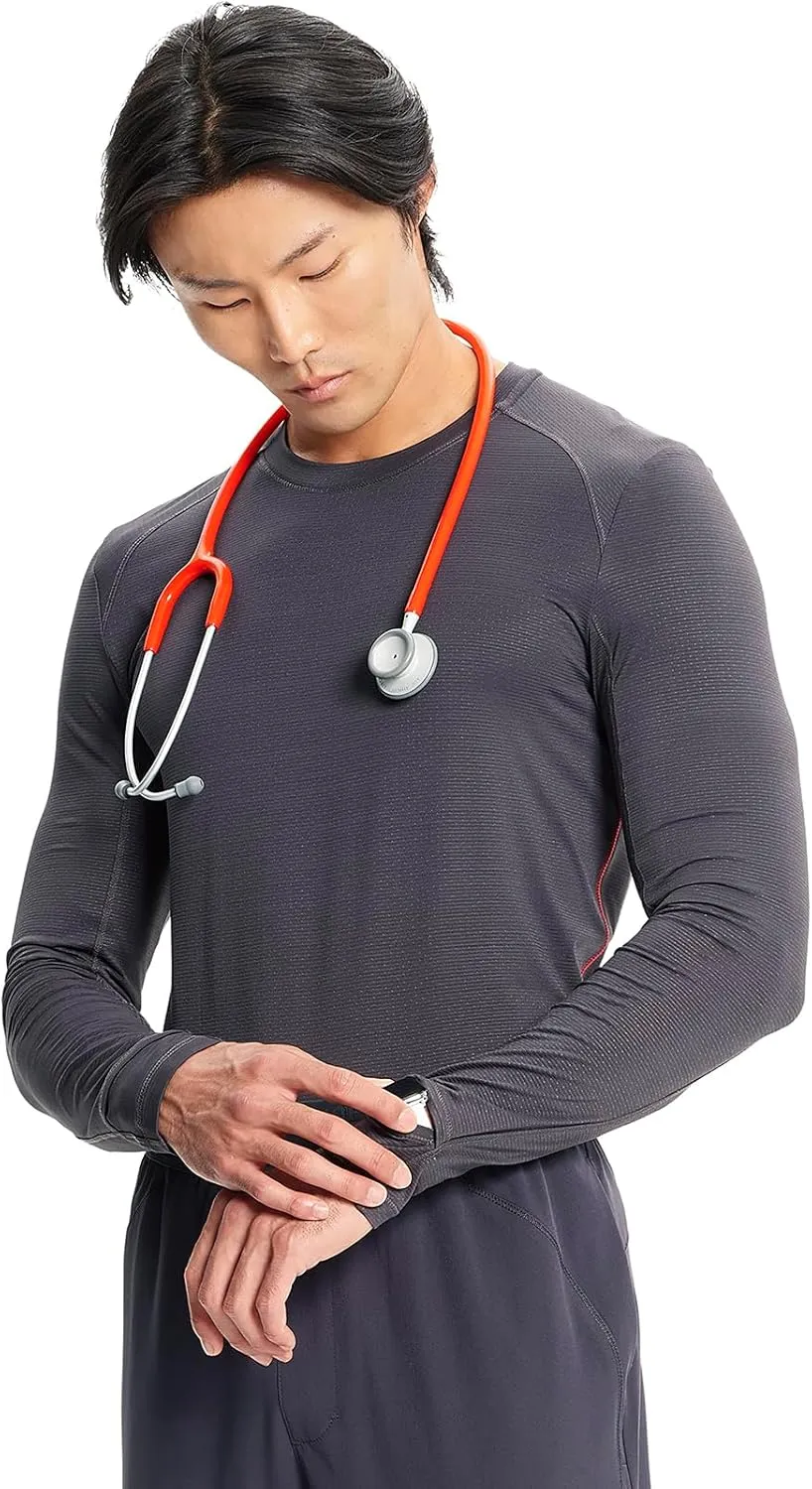 Infinity Cherokee Men's Long Sleeve Underscrub Round Neck Top with Long Sleeves, Contrast Stitching On Side Seams IN608