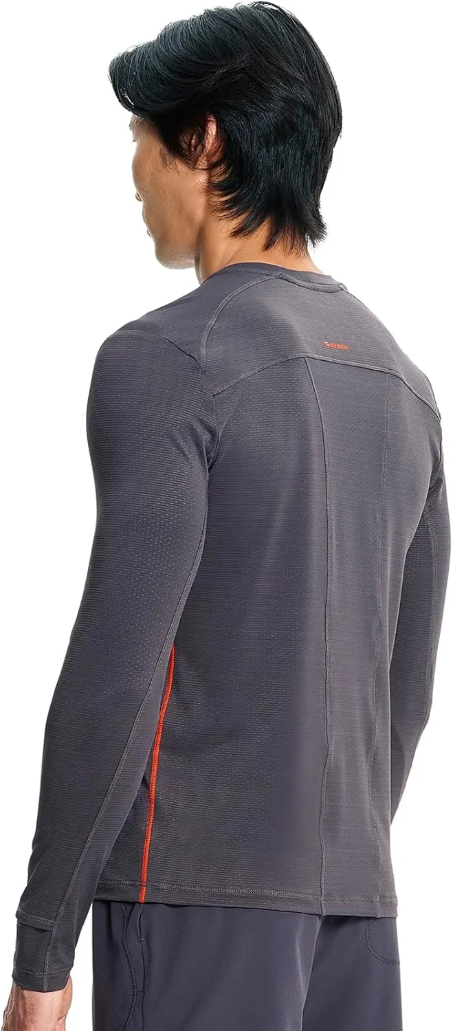 Infinity Cherokee Men's Long Sleeve Underscrub Round Neck Top with Long Sleeves, Contrast Stitching On Side Seams IN608