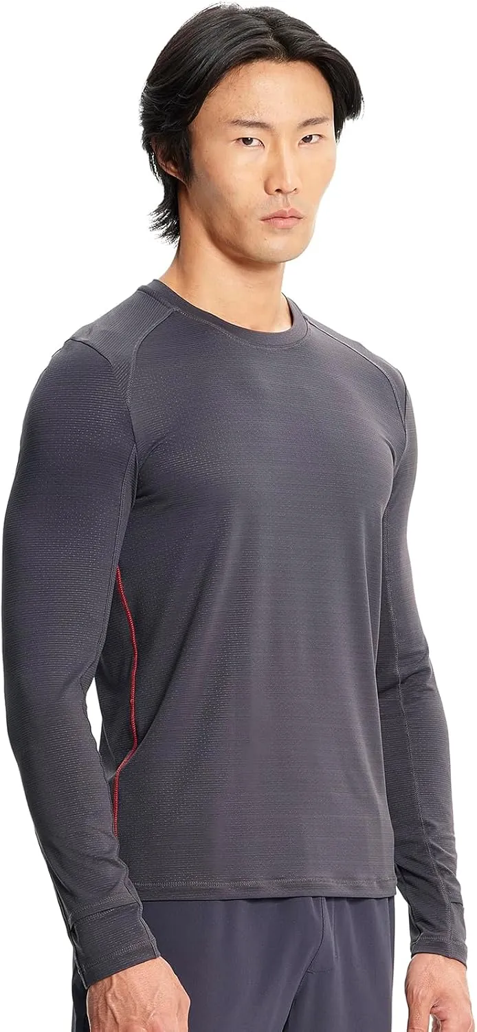 Infinity Cherokee Men's Long Sleeve Underscrub Round Neck Top with Long Sleeves, Contrast Stitching On Side Seams IN608