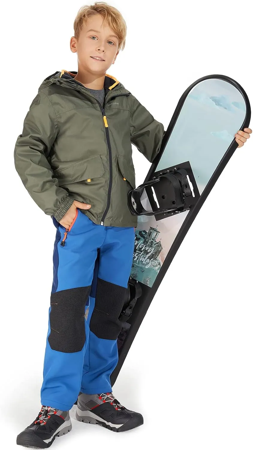 Jessie Kidden Kids Boys Girls Youth Waterproof Hiking Ski Snow Pants Elastic Waist Warm Insulated Pants