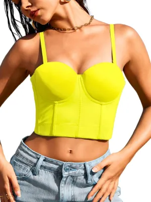 Kaei&Shi Underwire Corset Tops For Women Going Out,Sexy Backless Club Bustier Crop Top Casual