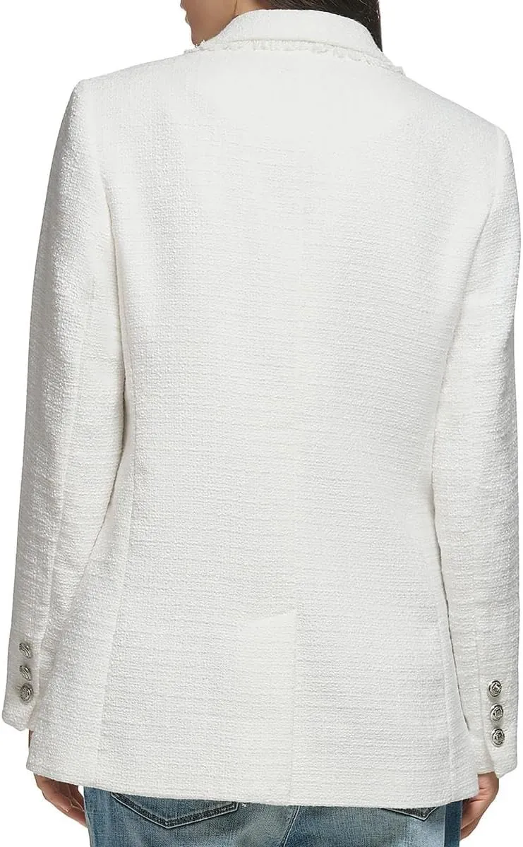 Karl Lagerfeld Paris Women's Everyday Suiting Long Sleeve Tweed Jacket