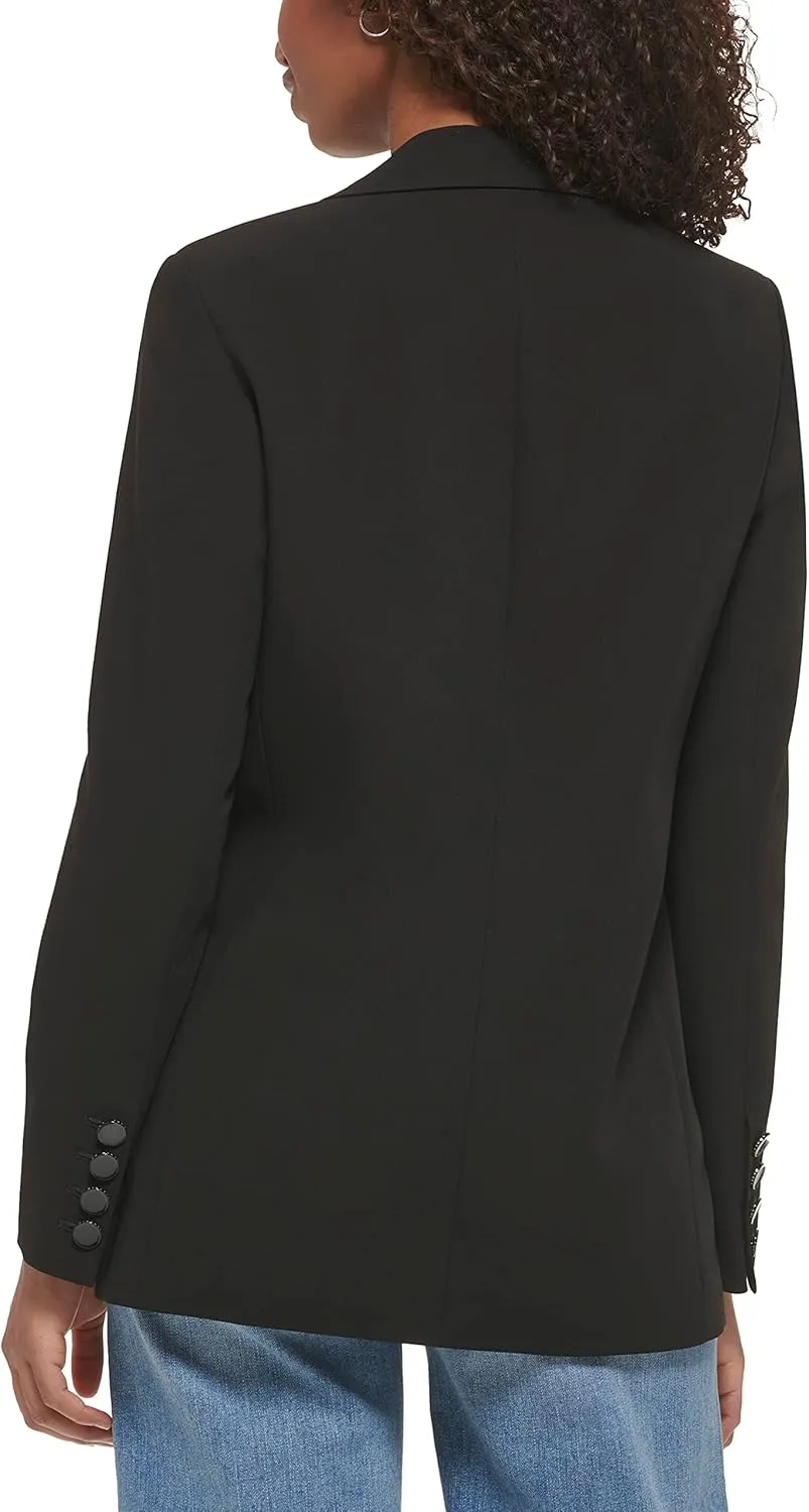 Karl Lagerfeld Paris Women's Pearl Detail Fitted Blazer