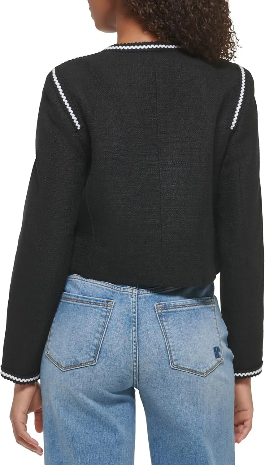 Karl Lagerfeld Paris Women's Tweed Long Sleeve Everyday Fashion Sport Jacket