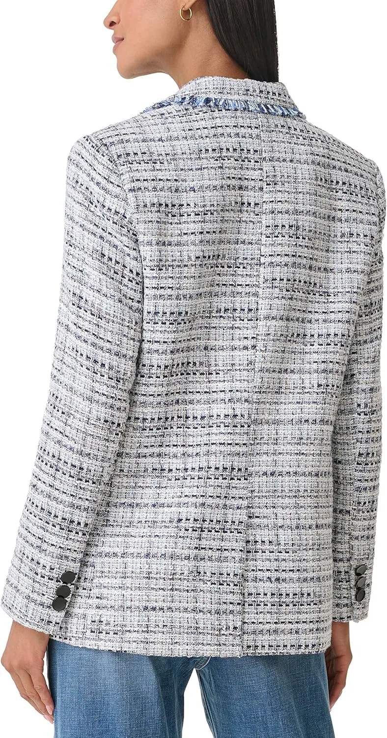 Karl Lagerfeld Paris Women's Tweed Long Sleeve Everyday Fashion Sport Jacket