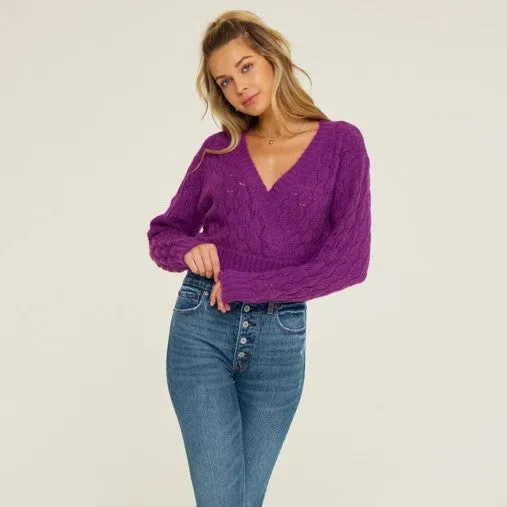 Knit Wrap Sweater (Violet Night)