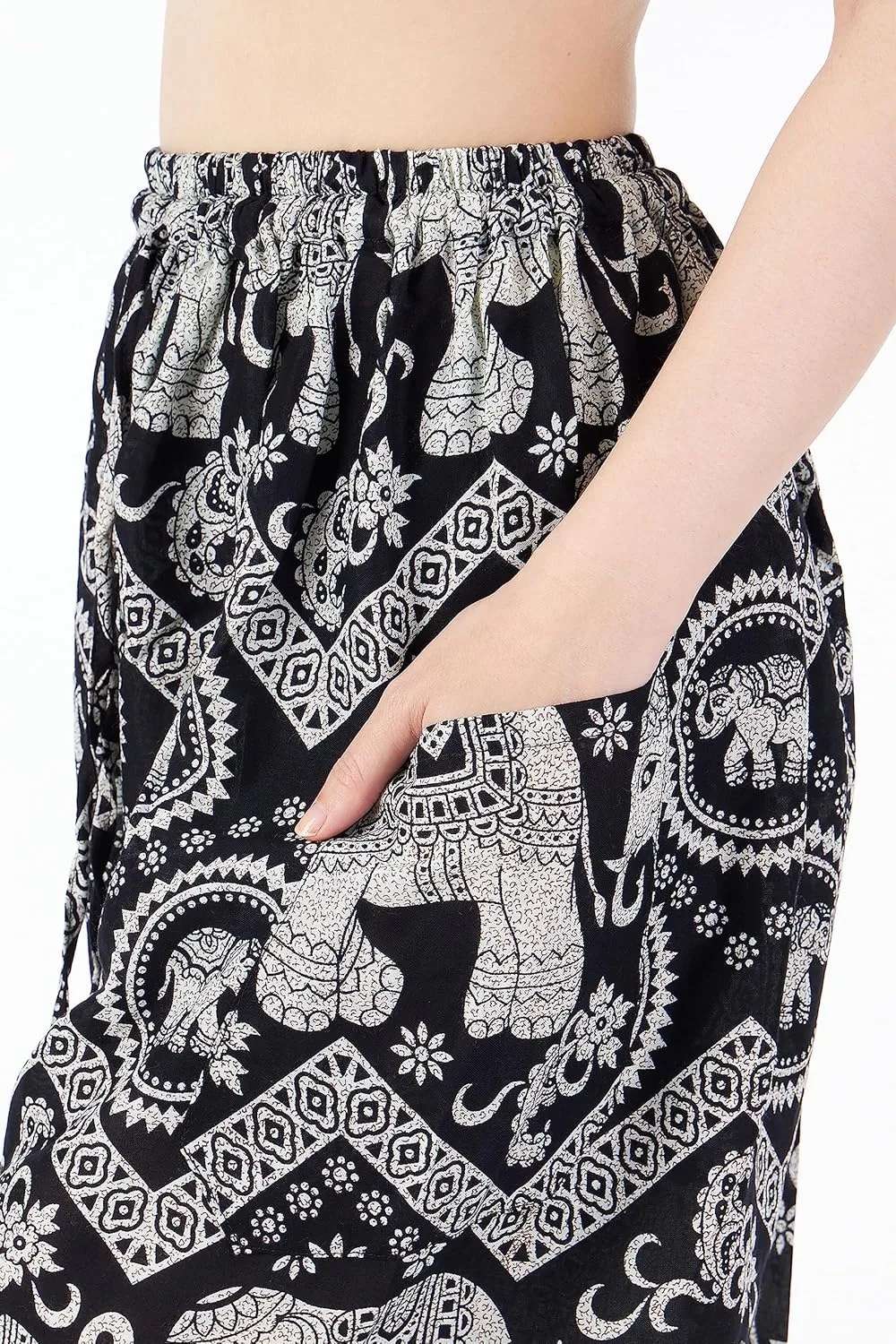 Lannaclothesdesign Women's Elephant Hippie Boho Yoga Harem Pants