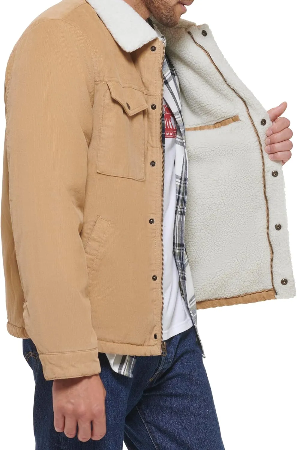 Levi's Men's Corduroy Sherpa Lined Trucker Jacket