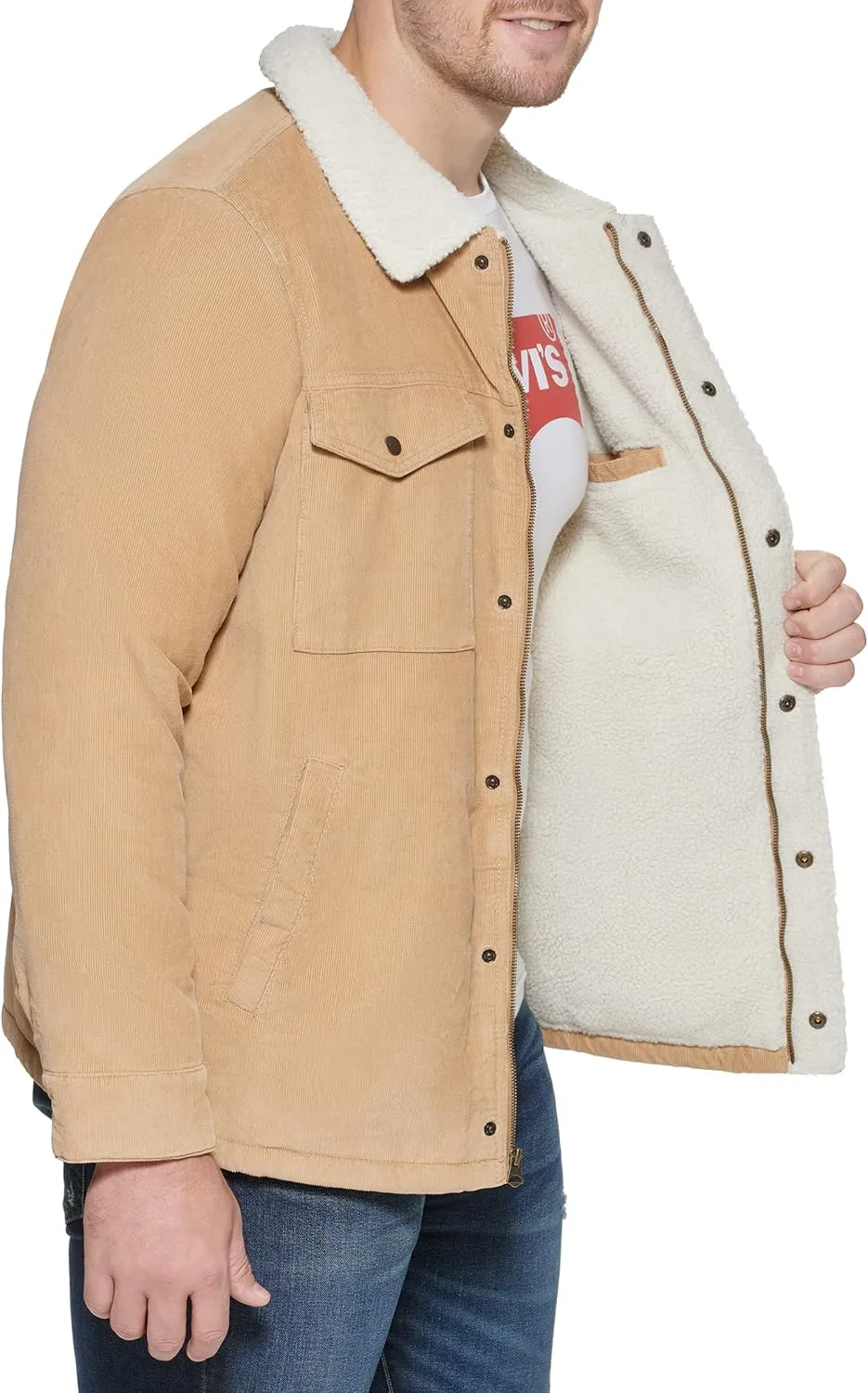 Levi's Men's Corduroy Sherpa Lined Trucker Jacket