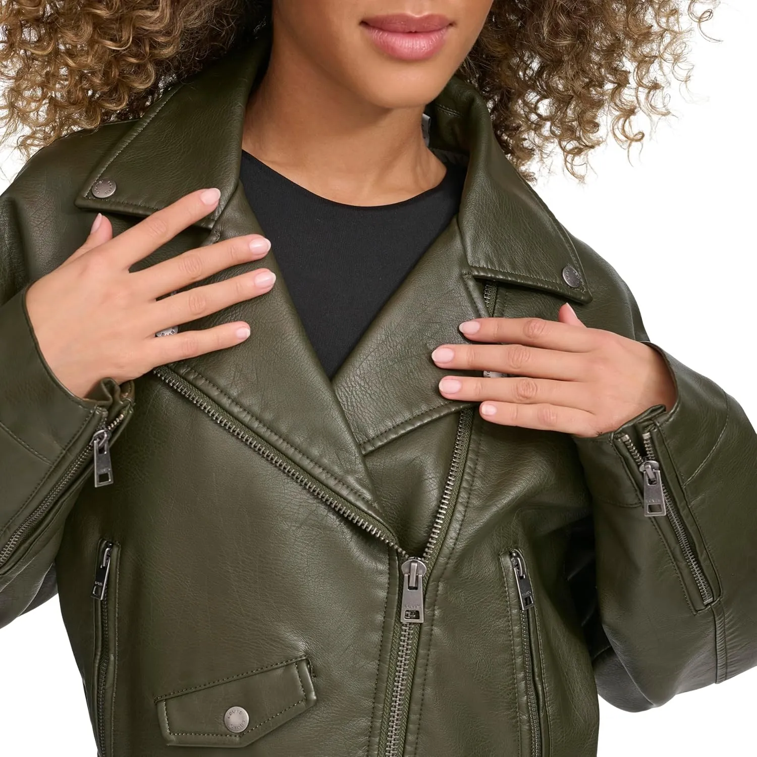 Levi's Women's Faux Leather Cropped Moto Jacket