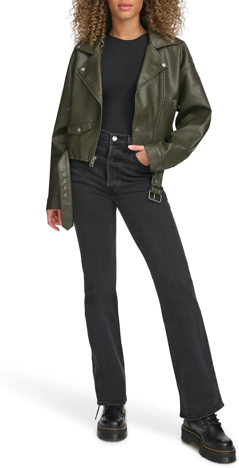 Levi's Women's Faux Leather Cropped Moto Jacket