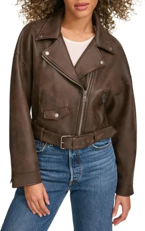 Levi's Women's Faux Leather Cropped Moto Jacket