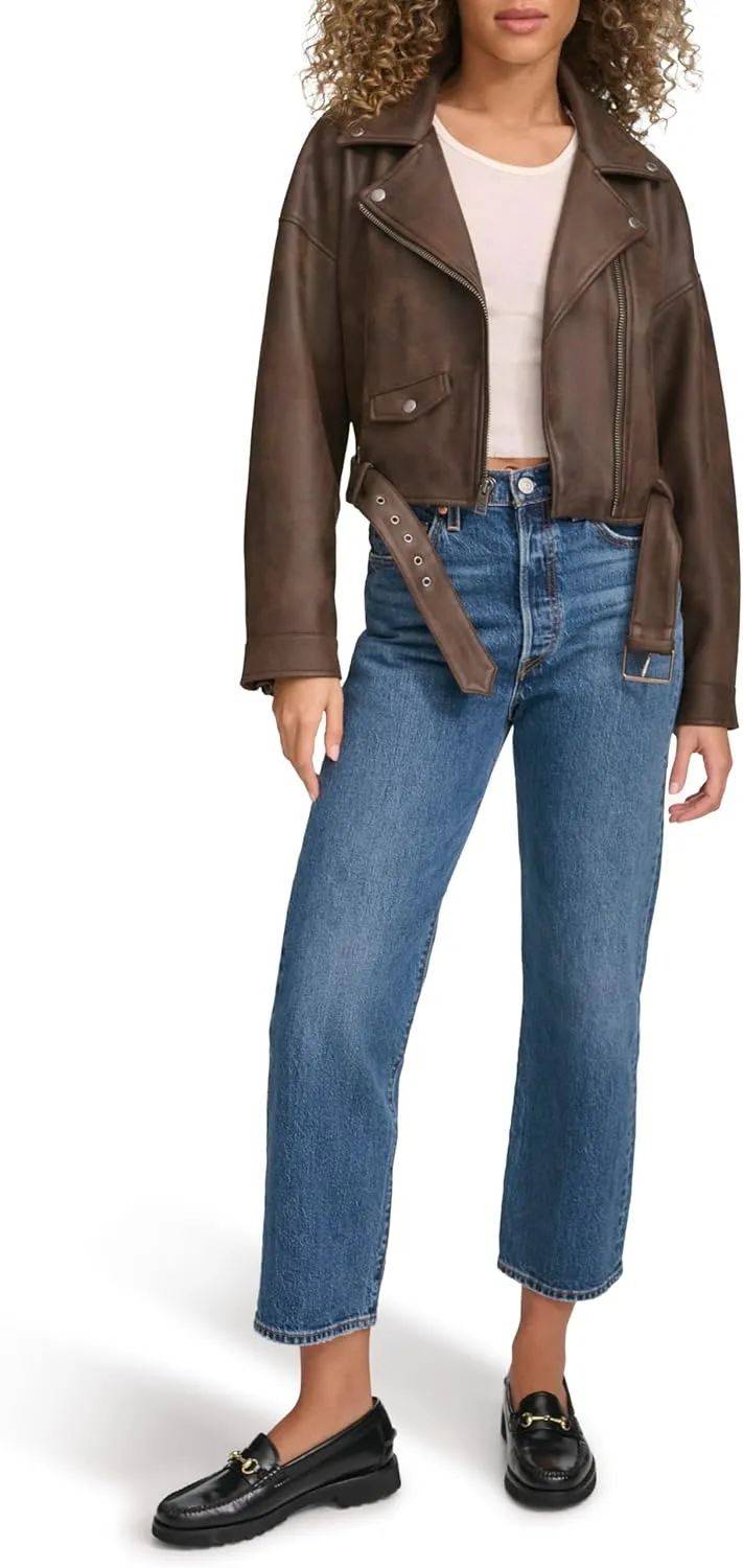Levi's Women's Faux Leather Cropped Moto Jacket