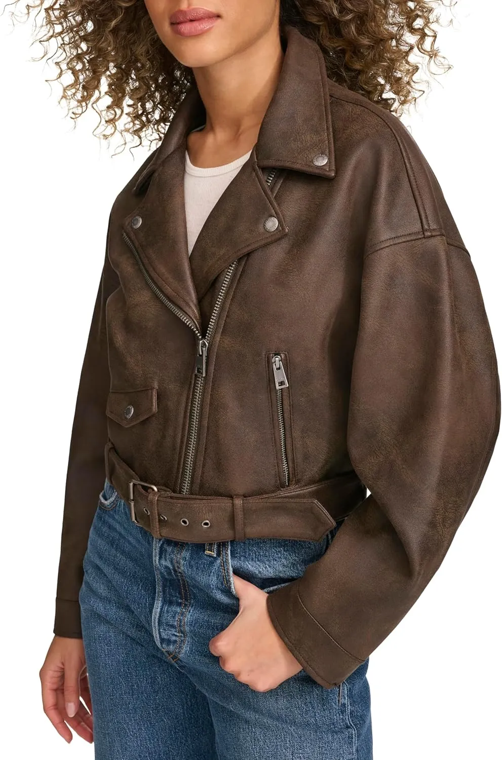 Levi's Women's Faux Leather Cropped Moto Jacket