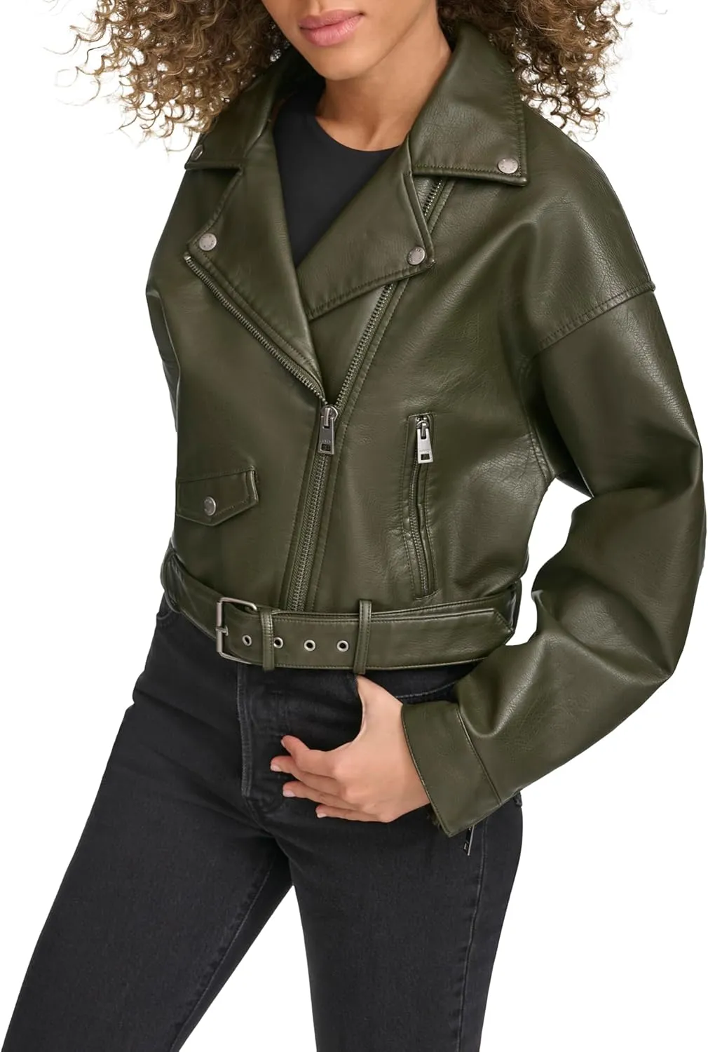 Levi's Women's Faux Leather Cropped Moto Jacket