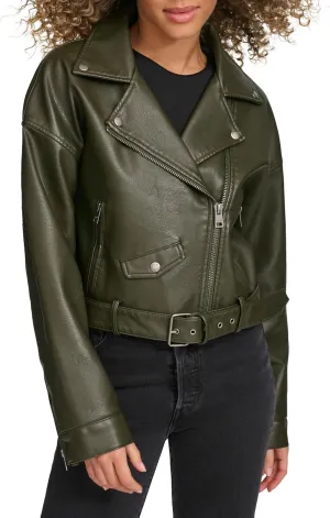 Levi's Women's Faux Leather Cropped Moto Jacket