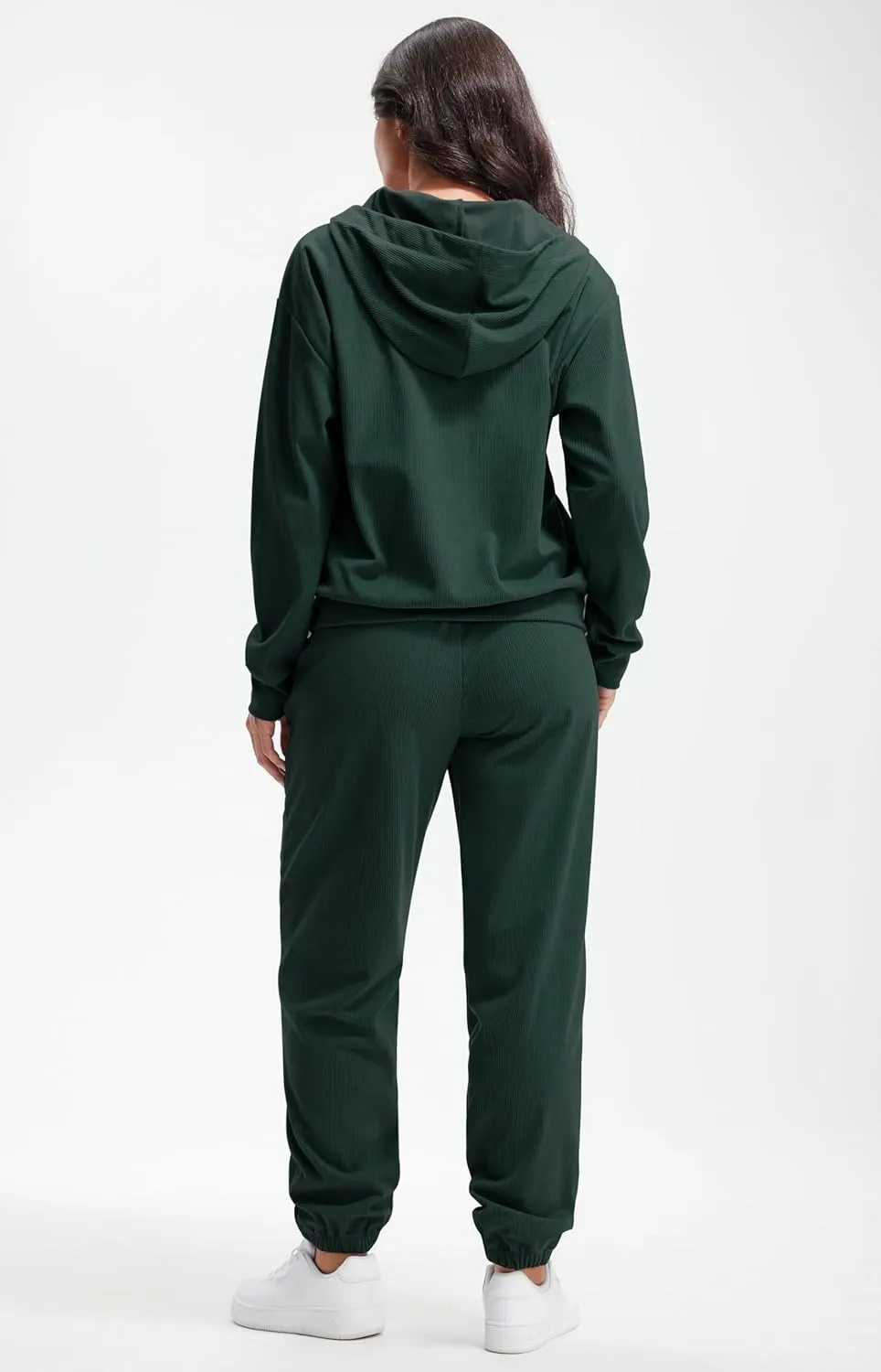 Libin Women's 2 Piece Sweatsuits Lounge Sets Corduroy Half Zip Hoodie Sweatshirt Sweatpants With Pockets Fall Outfits