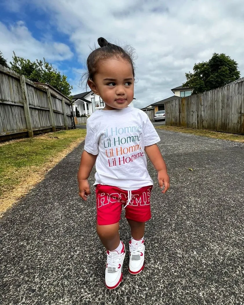 Lil Hommé Kid's Rainbow T-Shirt White