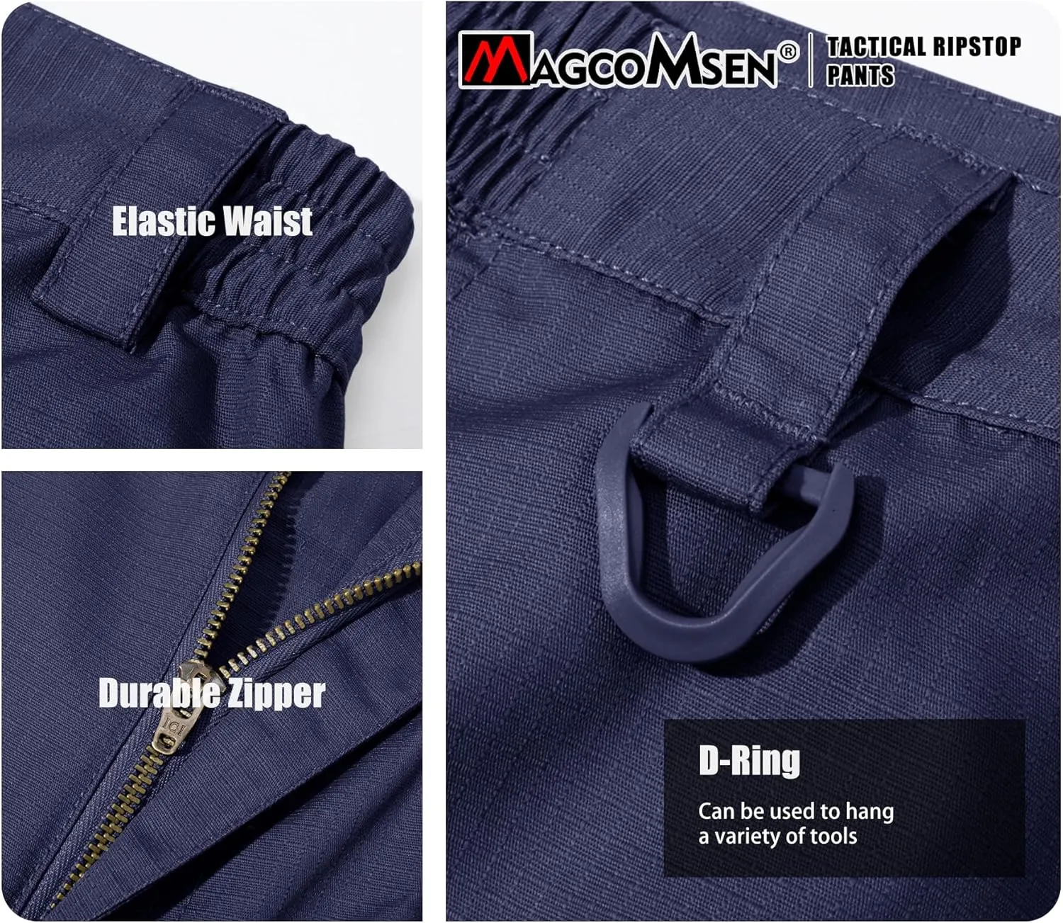 MAGCOMSEN Men's Tactical Pants 9 Pockets Ripstop, Water Repellent, Cargo Pants for Work, Hiking, Hunting(No Belt)