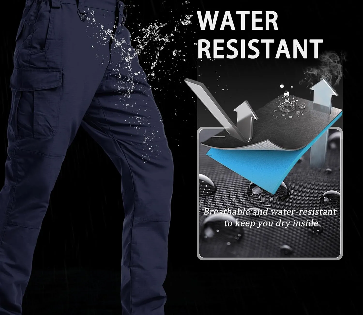 MAGCOMSEN Men's Tactical Pants 9 Pockets Ripstop, Water Repellent, Cargo Pants for Work, Hiking, Hunting(No Belt)