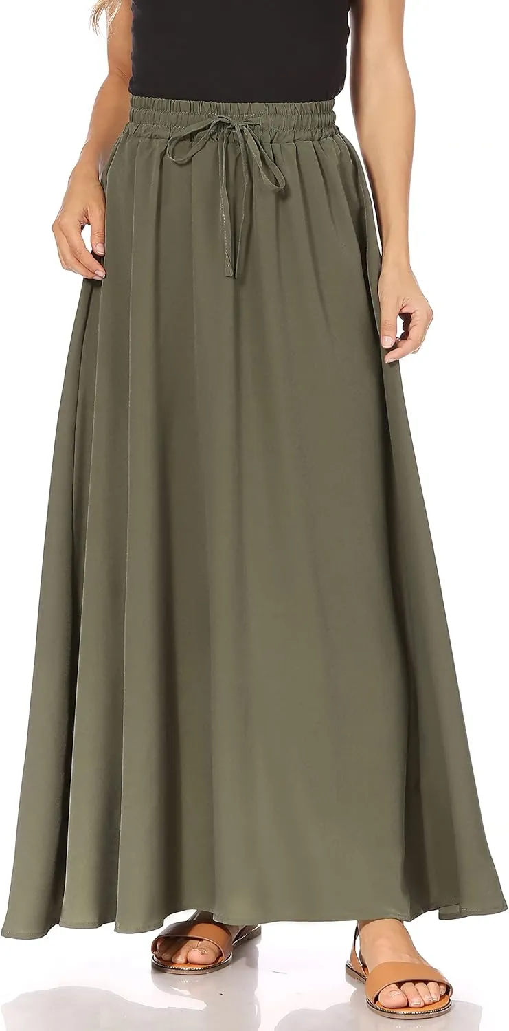 Maxi Skirts for Women Reg & Plus Size Women's Long Skirts, Flowy Summer Skirt Aline Elastic High Waisted Trendy 2023