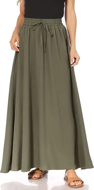 Maxi Skirts for Women Reg & Plus Size Women's Long Skirts, Flowy Summer Skirt Aline Elastic High Waisted Trendy 2023