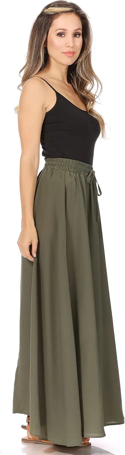 Maxi Skirts for Women Reg & Plus Size Women's Long Skirts, Flowy Summer Skirt Aline Elastic High Waisted Trendy 2023