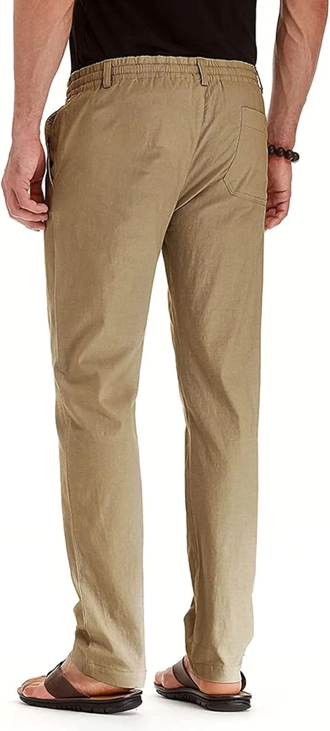 Mens Dress Pants Slim Fit Flat Front Chino Pants Casual Stretch Business Pants Wrinkle-Resistant Classic Khaki Pants