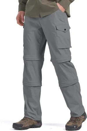 Mens Hiking Pants Convertible Quick-Dry-Stretch-Lightweight Zip-Off Outdoor Waterproof Safari Scouts Fishing Pants