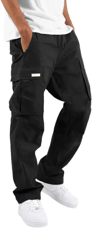 Mens Summer Lightweight Pants Loose Fit Straight Leg Sweatpants Cargo Pant with Pocket Casual Sports Outdoor Athletic Trouser