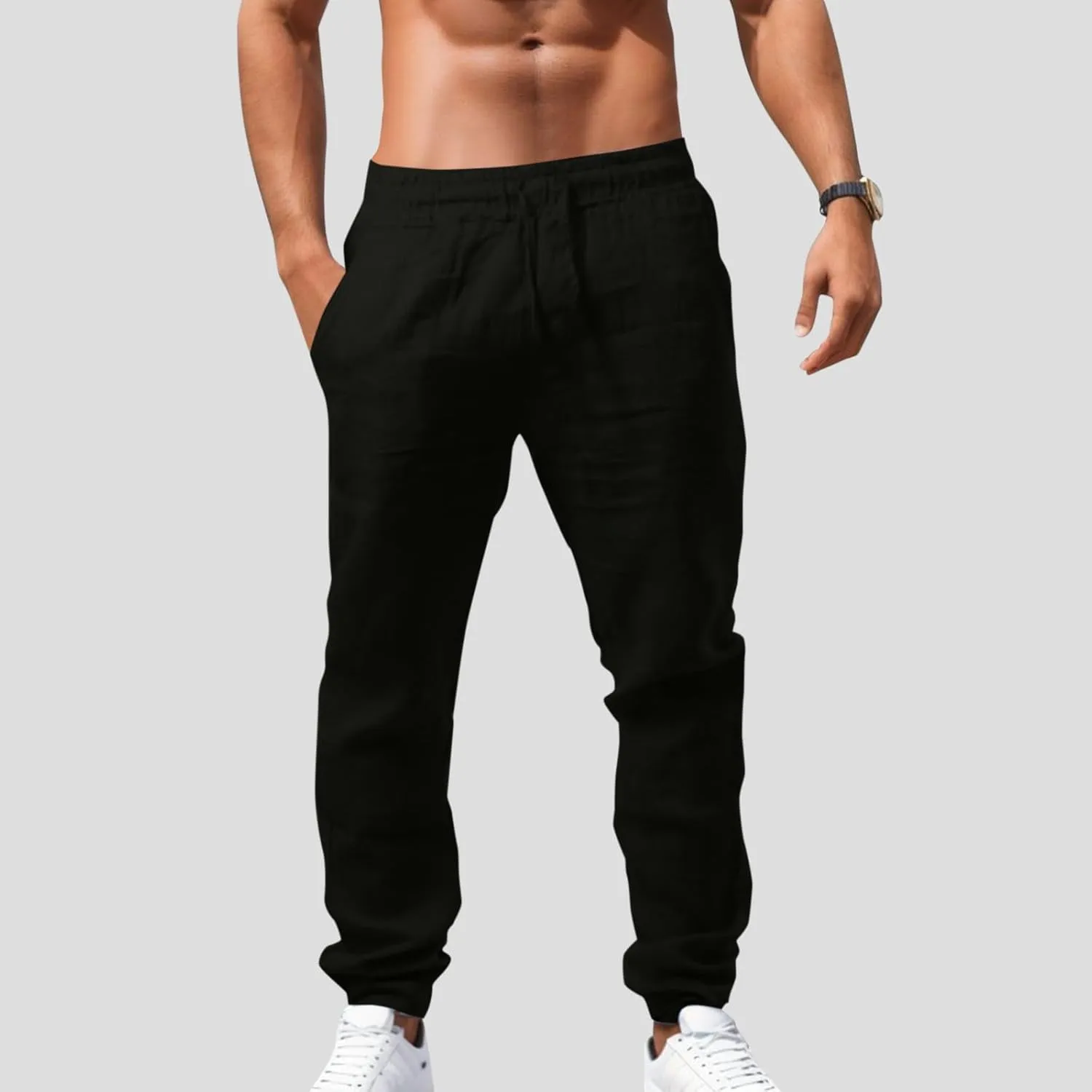 Mens Workout Gym Pant Casual Sweatpants Straight-Leg Joggers Running Hip Hop Y2K Trousers Summer Beach Pants