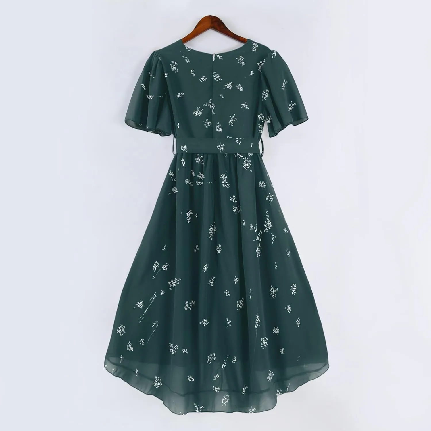 Midi Dresses for Women 2025,Wrap Flowy Womens Dress Wedding Prom Cocktail Summer Sexy Dresses for Women Chiffon