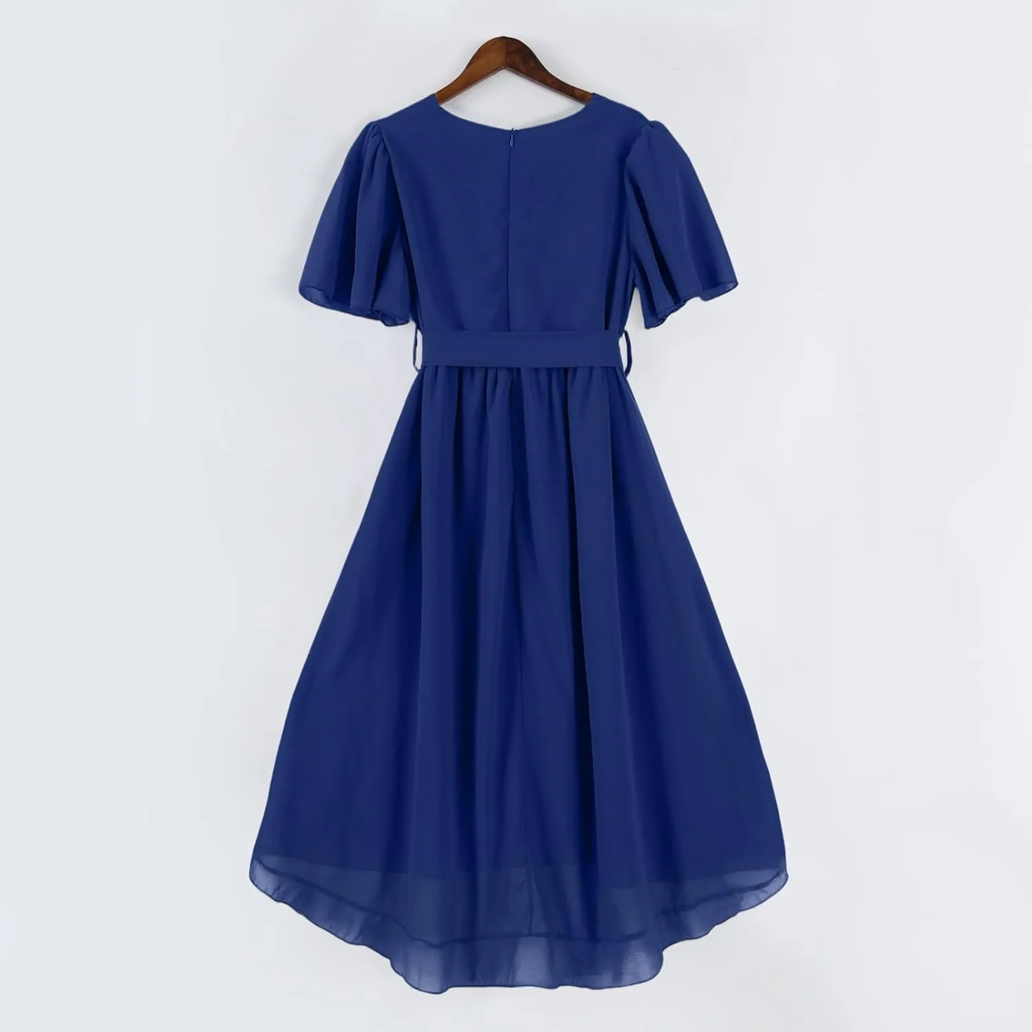 Midi Dresses for Women 2025,Wrap Flowy Womens Dress Wedding Prom Cocktail Summer Sexy Dresses for Women Chiffon