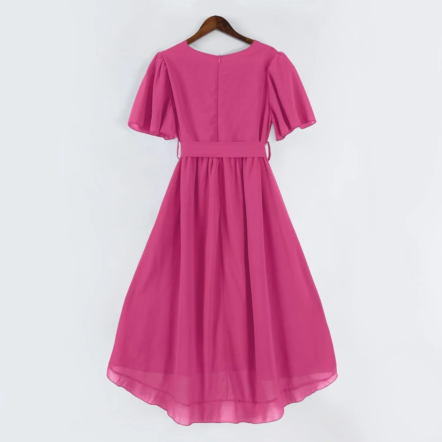 Midi Dresses for Women 2025,Wrap Flowy Womens Dress Wedding Prom Cocktail Summer Sexy Dresses for Women Chiffon