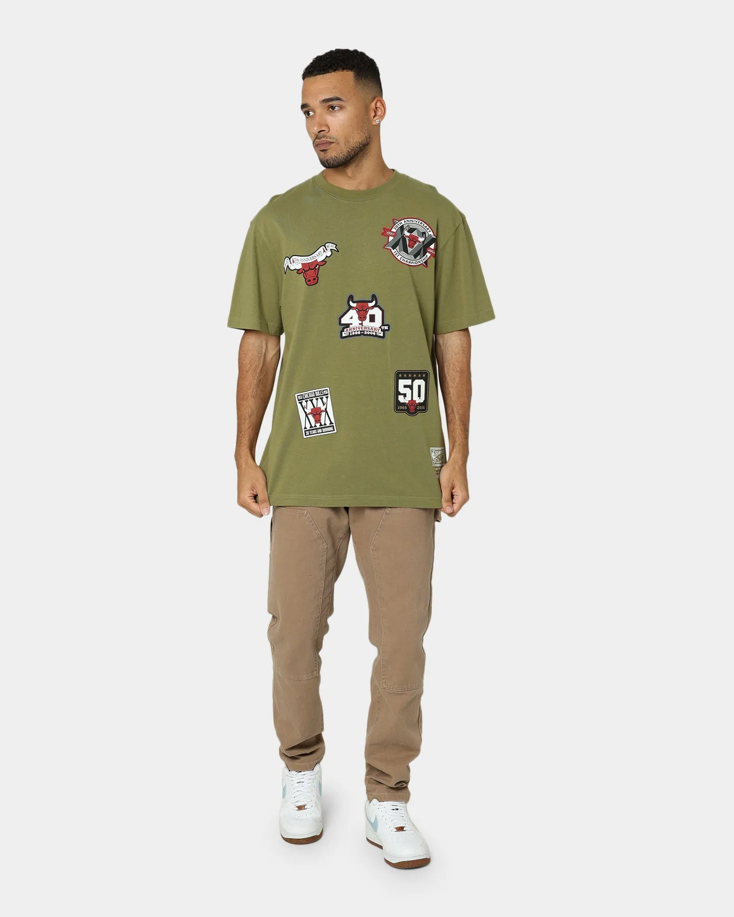 Mitchell & Ness Chicago Bulls Flight T-Shirt Faded Olive