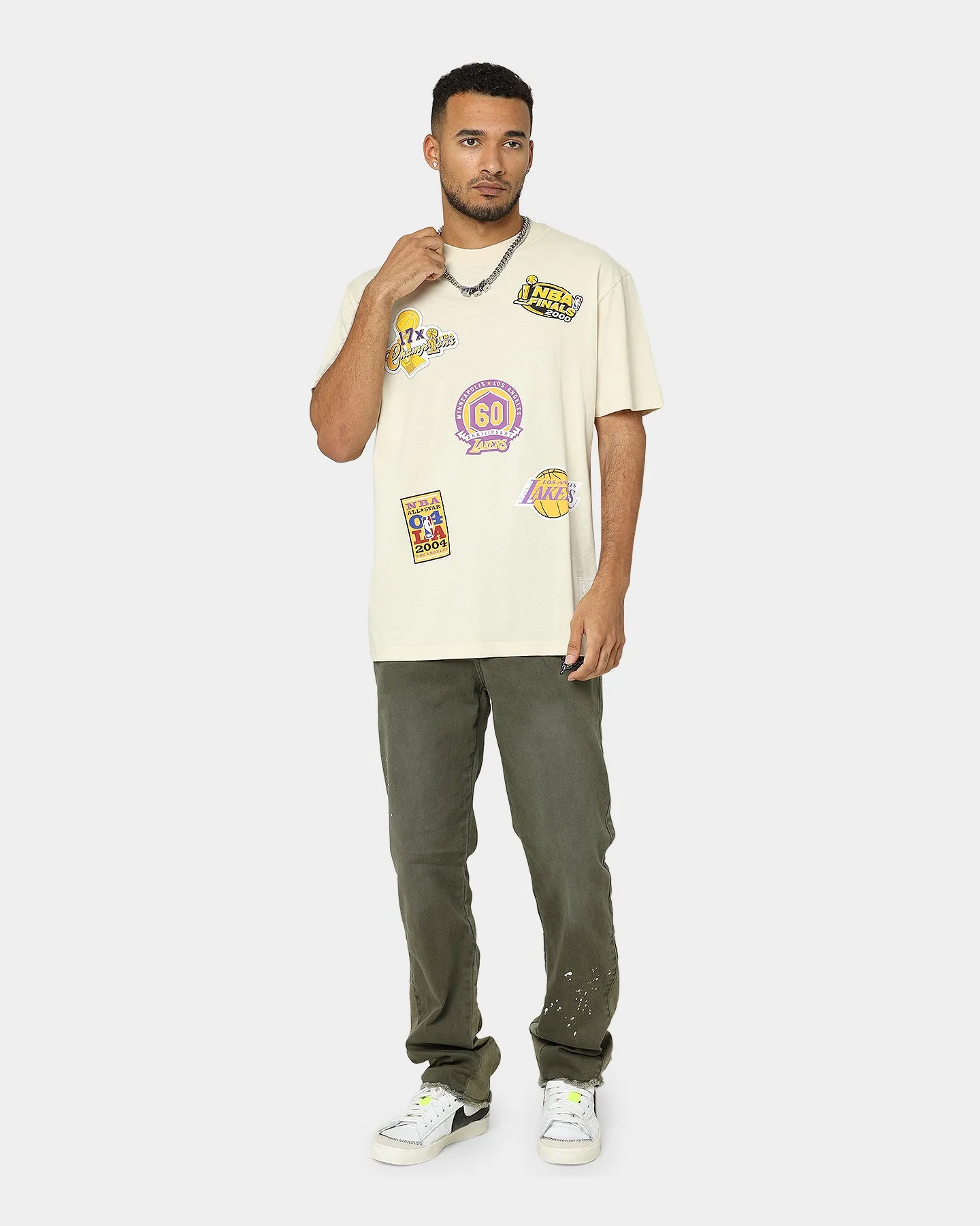 Mitchell & Ness Los Angeles Lakers Flight T-Shirt Faded Khaki