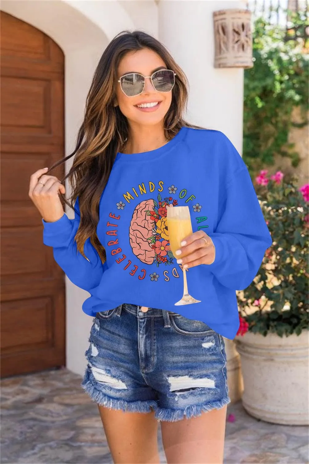 MNLYBABY Women Autism Awareness Sweatshirt Autistic Support Lightweight Shirt Special Education Teacher Autism Mom Tops