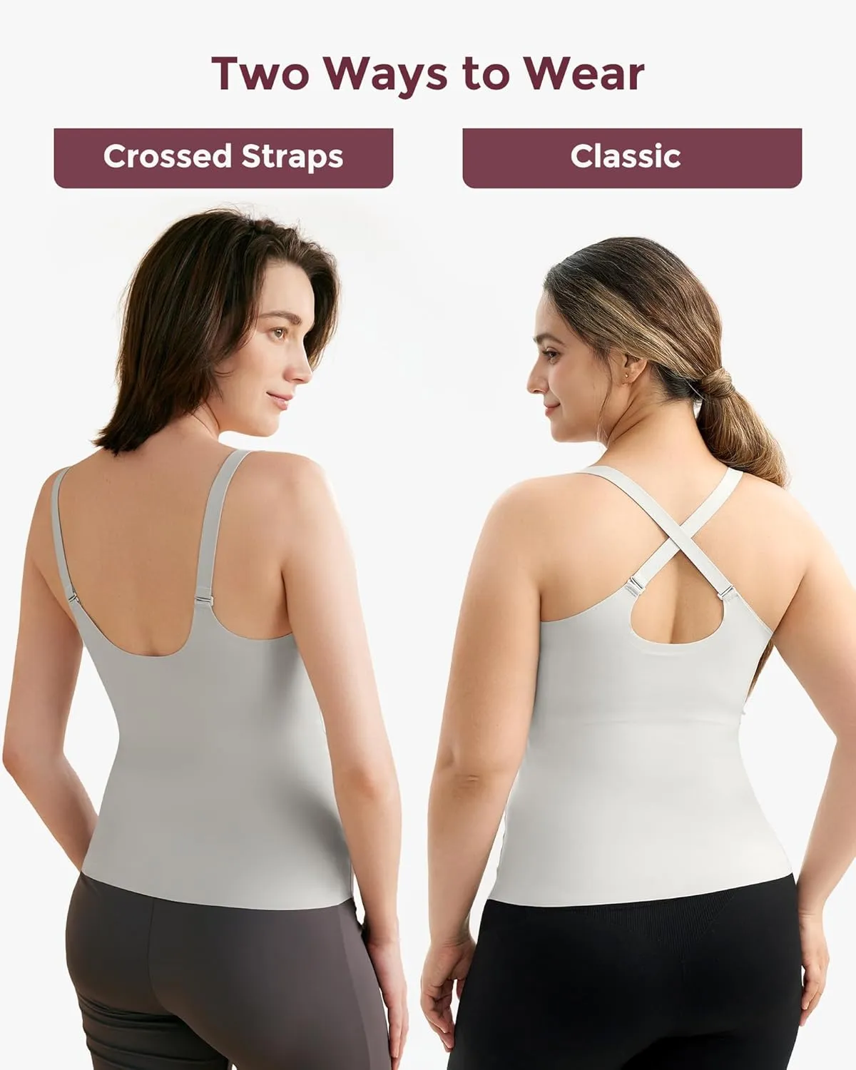 Momcozy Nursing Tank Tops for Breastfeeding, Seamless Nursing Cami with Built-in Bra, Adjustable Straps, Scalloped Design
