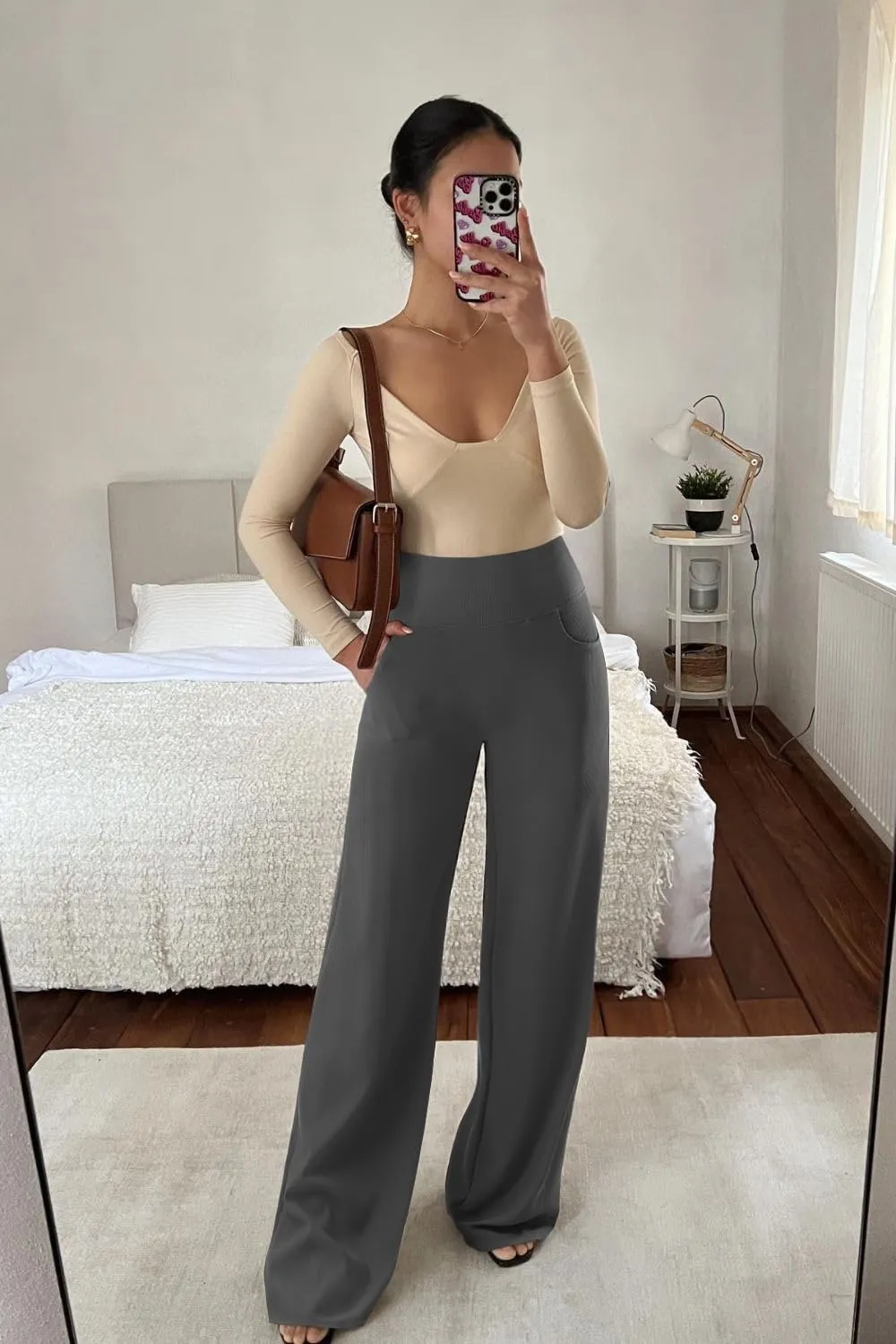 MOOSLOVER Women Wide Leg Yoga Lounge Pants High Waisted Casual Pants Comfy Stretchy Loose Pants