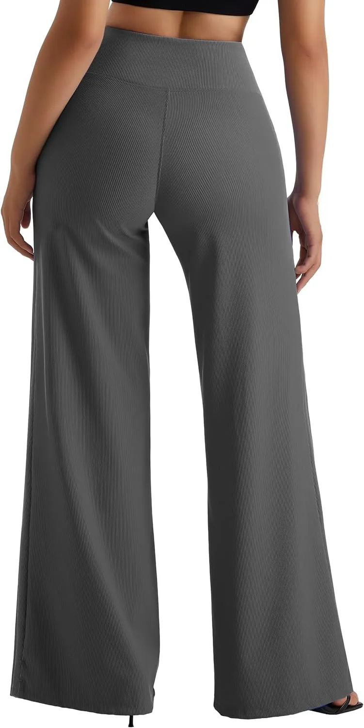 MOOSLOVER Women Wide Leg Yoga Lounge Pants High Waisted Casual Pants Comfy Stretchy Loose Pants
